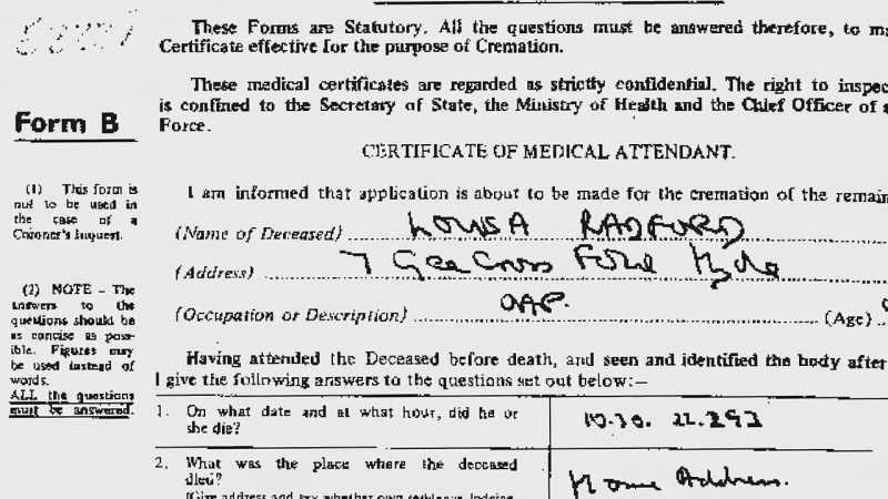 He would write the death certificate