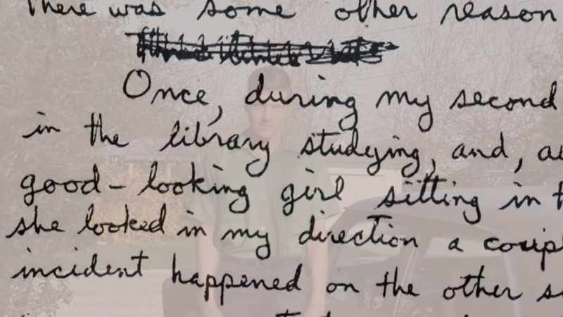 He writes he was at the library
