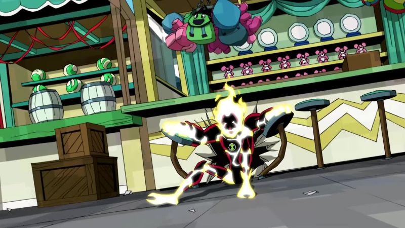 >> Heatblast: [ GROANS ] AW, MAN, THAT WAS A CLOSE