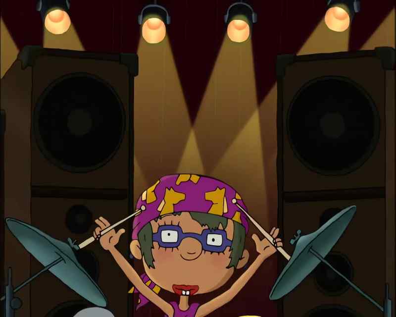 [ heavy metal playing]