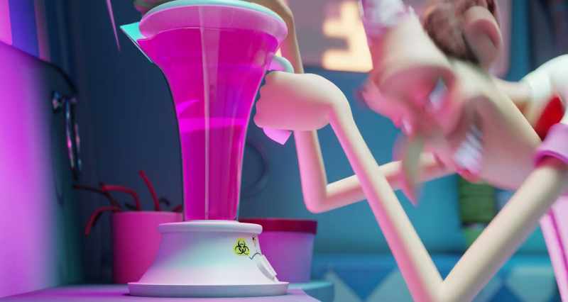 Hee hee hee! Some raspberry juice