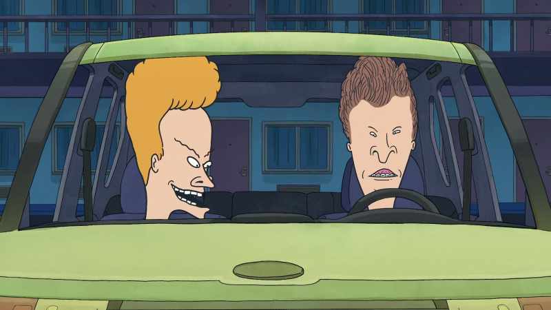 Heh-heh. [car alarm chimes]