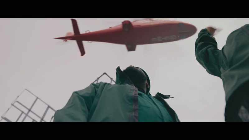(helicopter blades whirling)