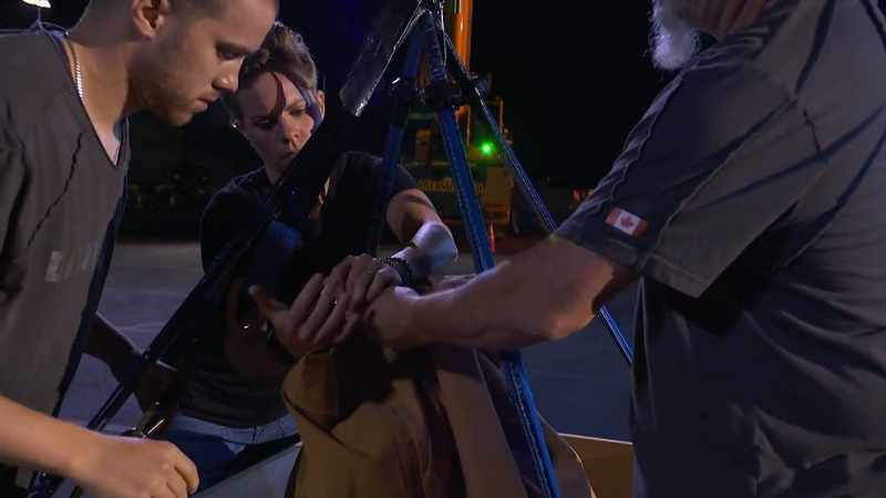 He'll be lifted up 140 feet