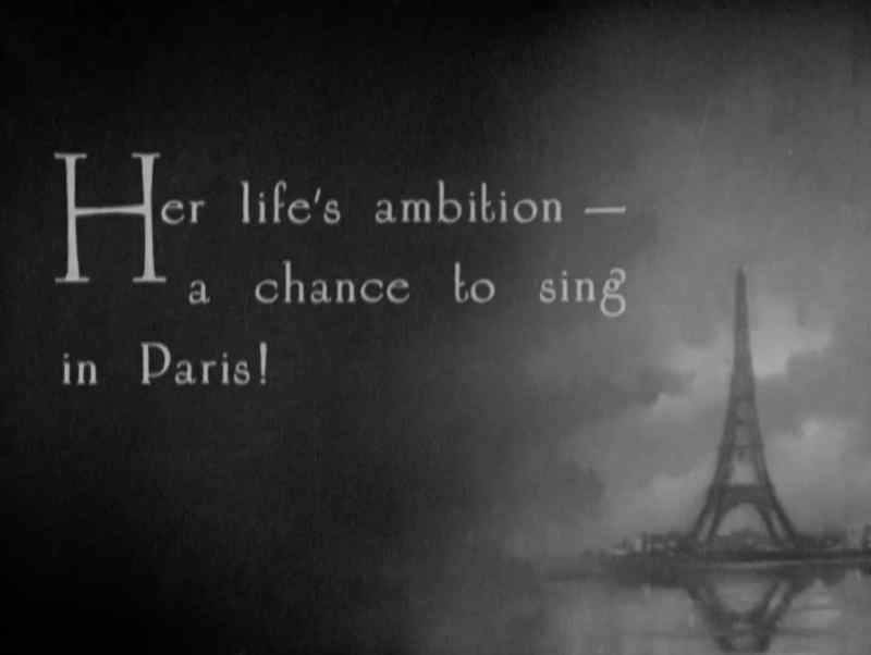 Her life's ambition... A chance to sing in Paris!