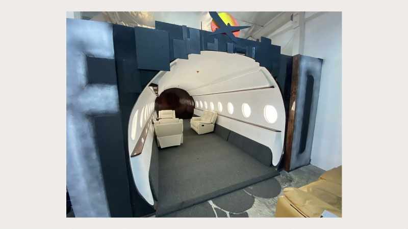 Here we are, the private jet