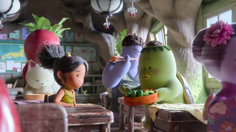 Here, have my cucumber. - [door bangs]