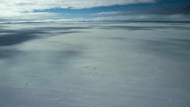 Here, in spring, the sea ice is still at its maximum extent
