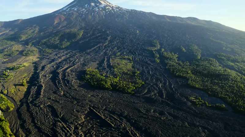 Here, it's dominated by volcanoes