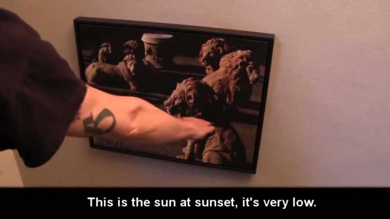 Here is the setting sun, it's very low