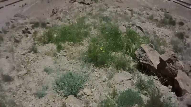 �He's down there