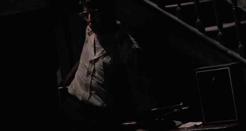 He's playing music