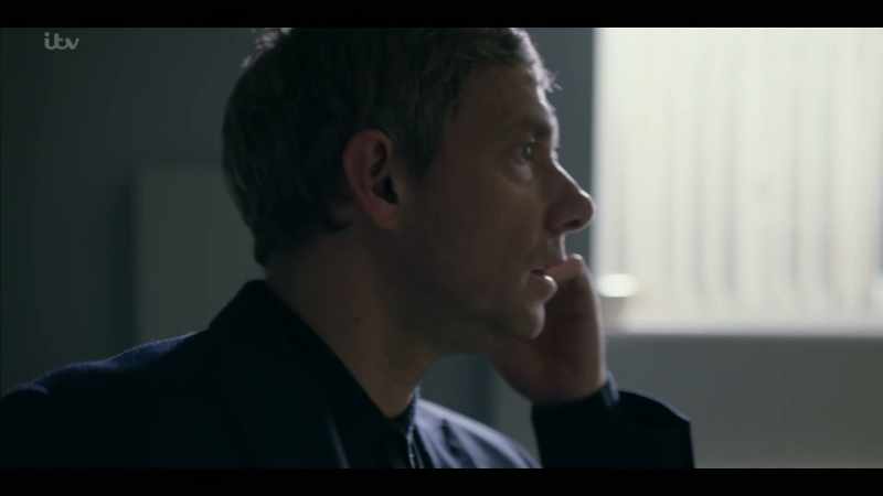 He's pulling off the drive. Thank bloody Christ