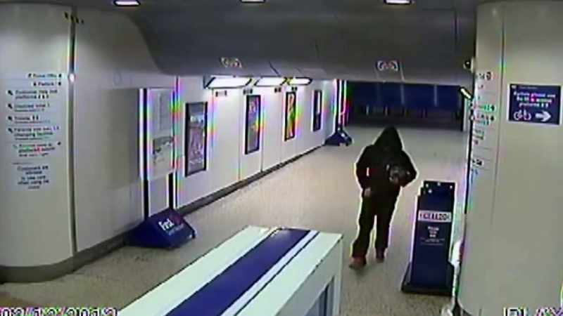 He's then picked up on CCTV going back to Reading