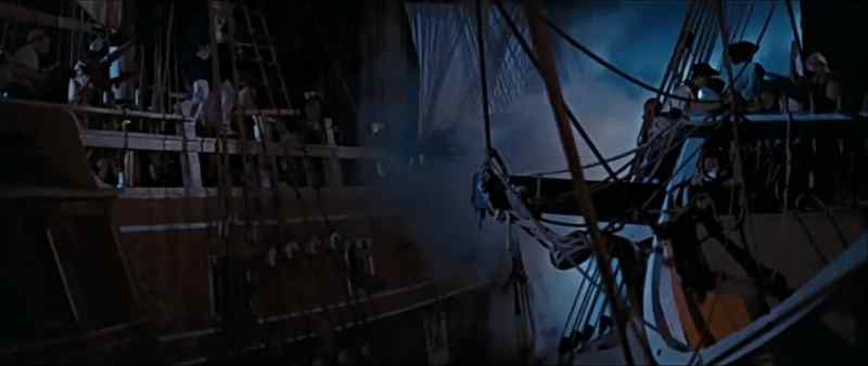 He's trying to shoot away our rigging