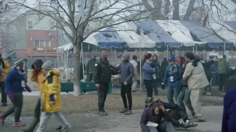 Hey. ER's gone. We'll use that tent as triage