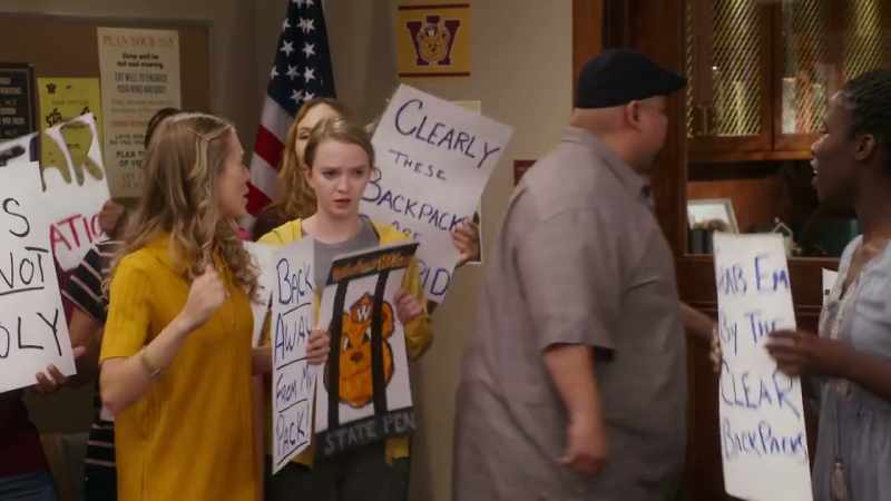 Hey-hey, ho-ho, clear backpacks got to go!