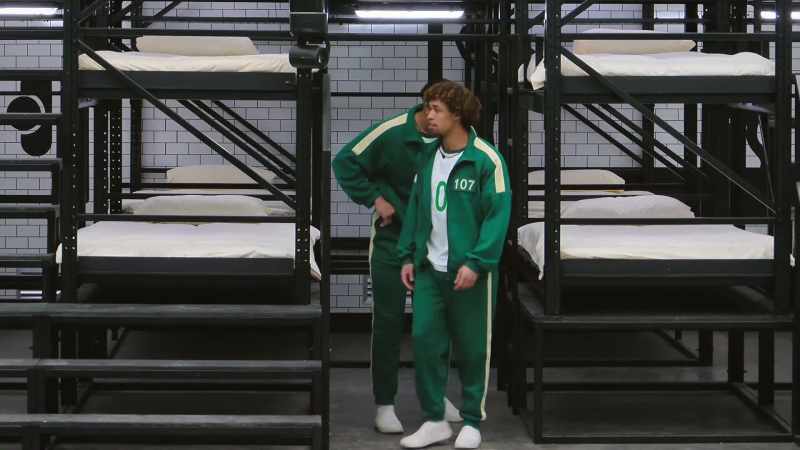 Hey, Mom. Mom! Yeah, let me get you a bottom bunk