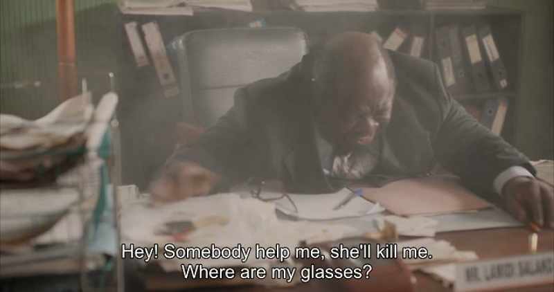 Hey! Somebody help me, she'll kill me. Where are my glasses?