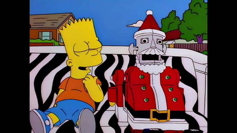 Hey, where'd that cool, creepy Santa come from?