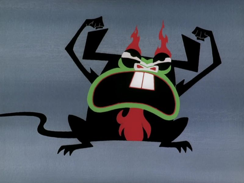 (HIGH-PITCHED VOICE) I will get you yet, samurai!