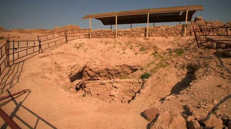 His excavations at masada unearth a cave