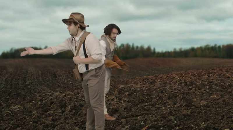 His farmhands are throwing his seeds