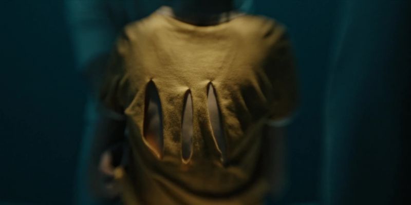His feet aren't cut. It's not his blood