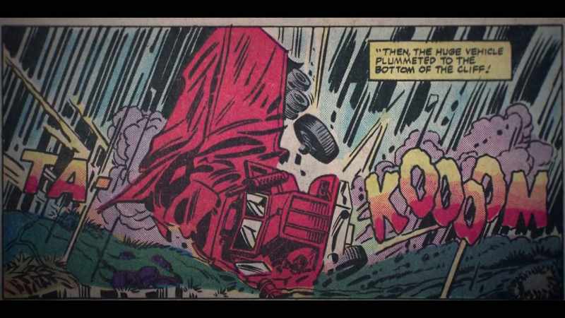 His head gets caved in, and he, like, all but dies