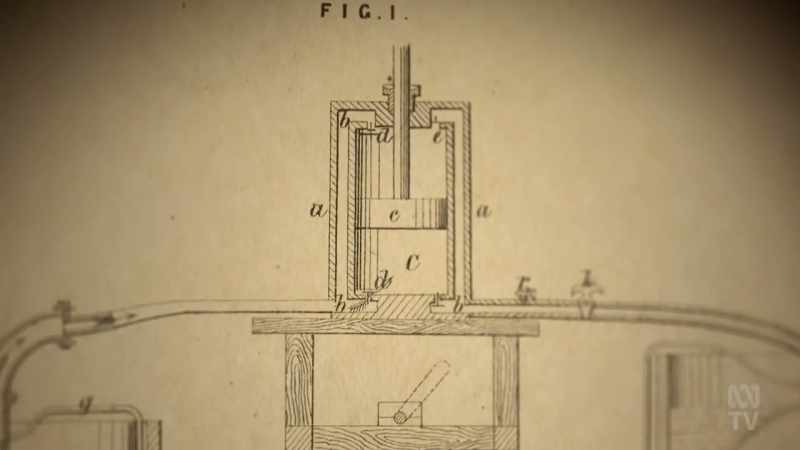 His invention, the world's first commercial ice-making machine