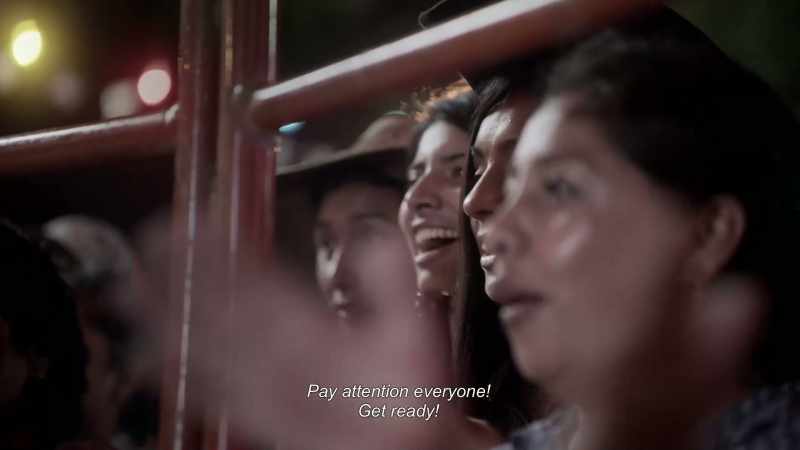 His sister María, who has come to cheer him on