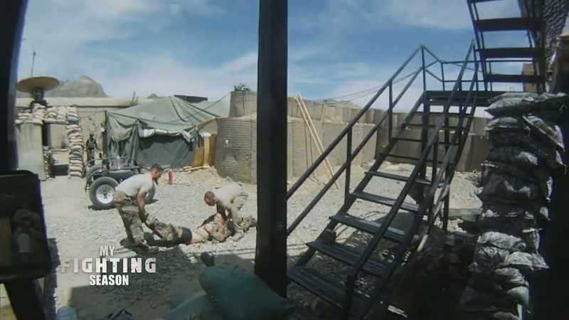 His uniform was torn up from the shrapnel alone and he was almost covered