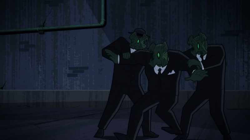 (HISSING) - (GRUNTS)