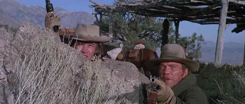 Hold your fire. They're way up in those rocks
