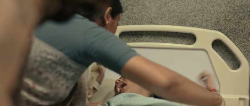 Hold her legs. She might rip her stitches! It's okay, dear. Everything's alright