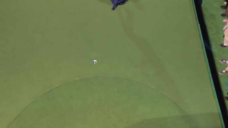 HOLEY MOLEY ANNOUNCER: And she putts it in