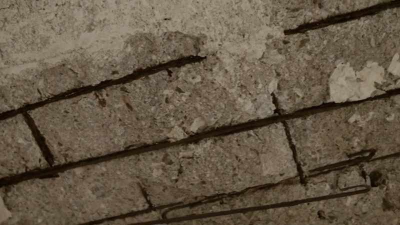 Hollowed-out areas below