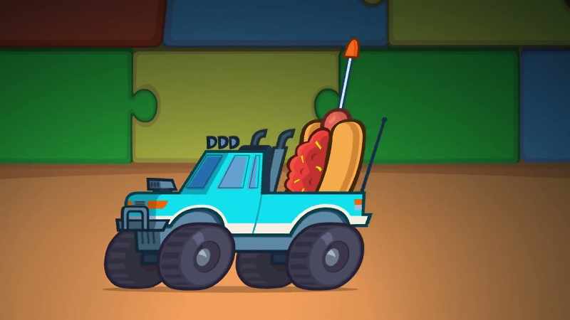 (Honk, engine rumbles)