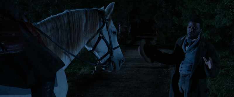 (horse sputters)