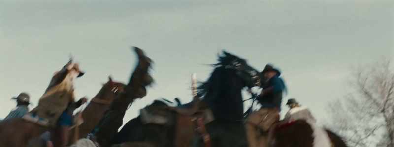 [horse whinnying] - [man cries out]