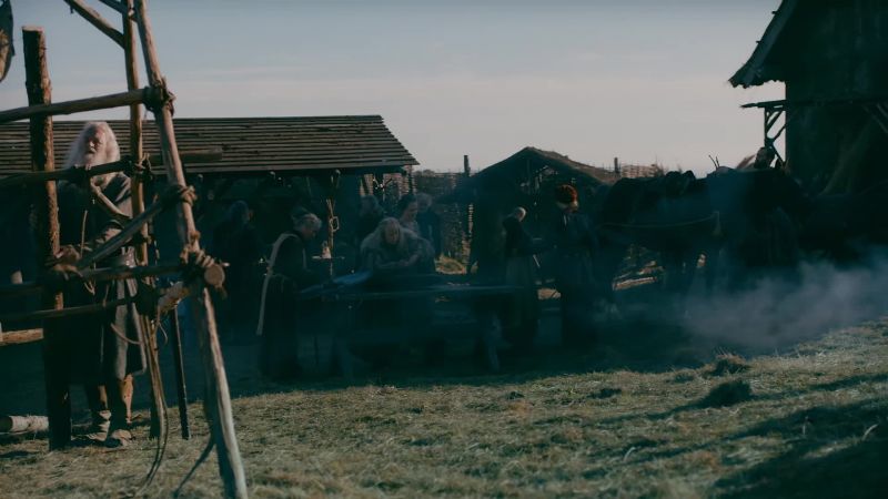 [horses neighing]