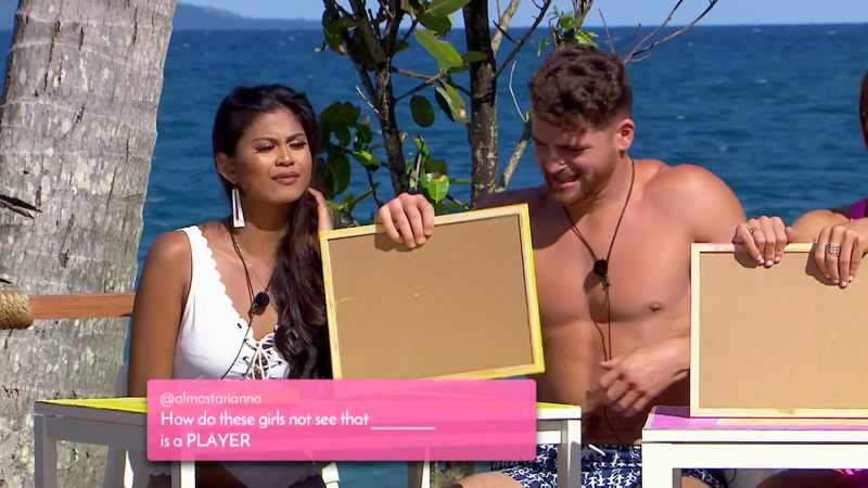 >> HOW DO THE GIRLS NOT SEE THAT BLANK IS A PLAYER?