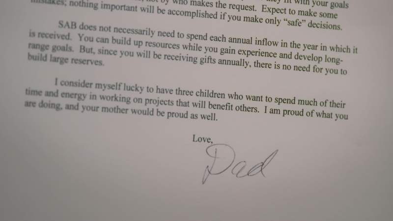 Howard When he wrote the letter to us