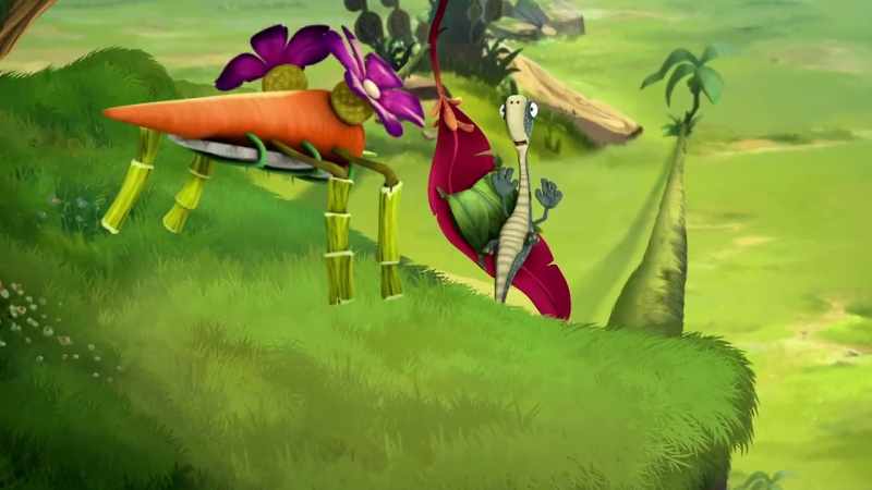 Huh? Aaah! Dino bee! Uh
