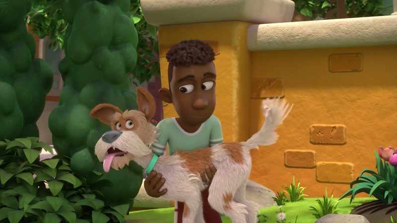 Huh? Hey, you're Mr. Tanaka's dog!