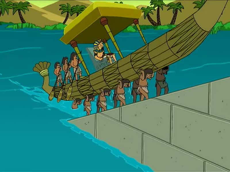 Hurry! Pharaoh's coming! Get that nose in place! Come on!