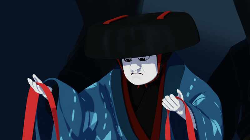 [hyoshigi sticks playing] -A storm in his soul