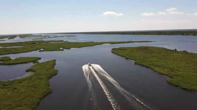 91 miles southeast in the marsh