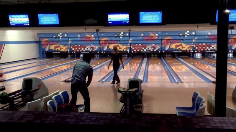 I am kicking your butt! - I'm a bowling shark, lady