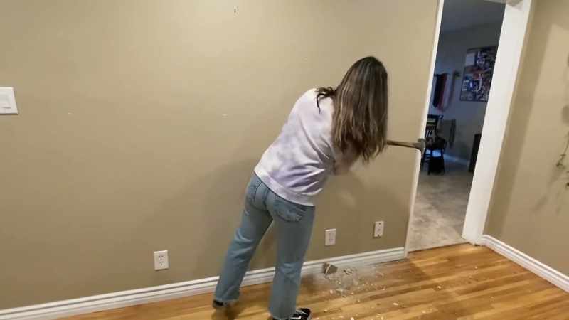 I am opening up this wall into the kitchen